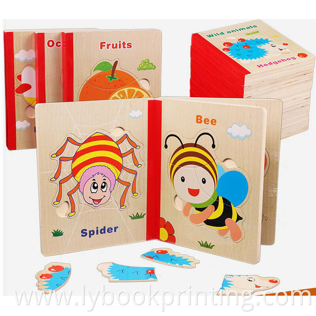 Factory direct custom book printing hardcover boardbook children puzzle books